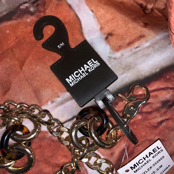NWT Michael Kors Mk Logo Metal Chain Belt S / M - Picture 3 of 3